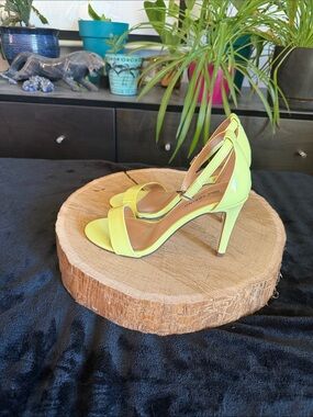 Call It Spring Neon Yellow Open-Toe Stiletto Sandals - Women